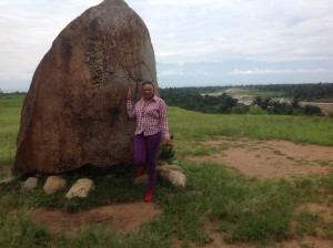 Tabitha Khumalo at site where David Livingstone met Stanley