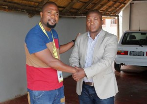Zimbabwean Journalist Tsvangirai Mukwazhi with Thamsanqa Jantjie