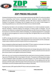 ZDP Press release
